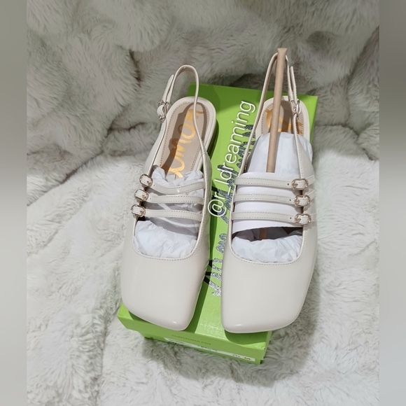 NIB Sam Edelman Ilona Slingback Flat Size 7.5 In Ivory - Picture 12 of 14
